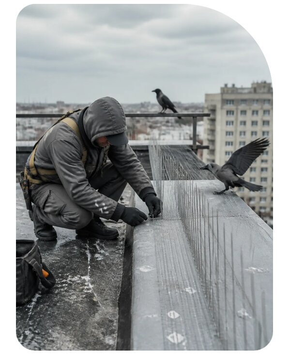 Защита от ворон под ключ в Октябрьском по цене от 5179 р. | Сенат-Ктб